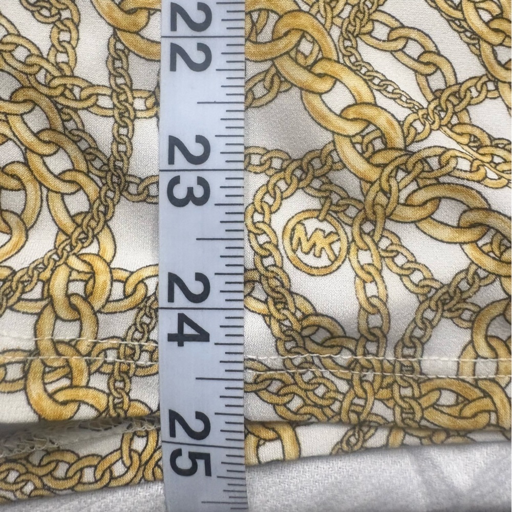 MICHAEL Michael Kors Gold Chain Print Quarter Zip Top Women’s Medium MK Logo - Picture 6 of 7